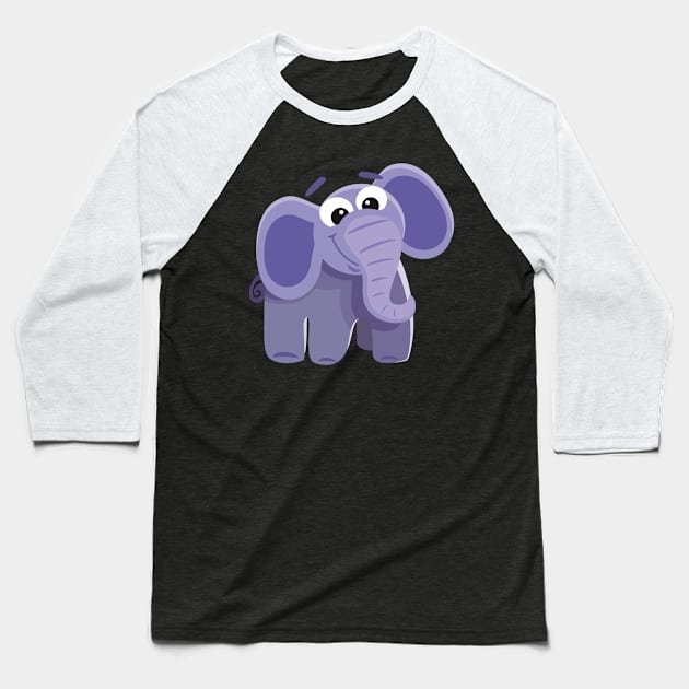 Cute Elephant Baseball T-Shirt by EarlAdrian